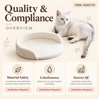 Coussin rond en peluche Yangyangpet pour chat avec ouverture frontale