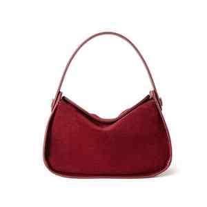 Bolsos de cuero genuino para mujer Cierre de cremallera portátil largo Forro de lino Diseño de gamuza vintage - Product Image 1