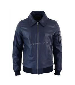 Chaqueta de Cuero para Hombre, Estilo Bomber, Aviador MA-1, Cuero Genuino, Estilo Casual Vintage, Chaqueta de Piloto, Personalizable OEM - Product Image 1