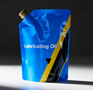 Busta Stand-up Personalizzata ad Alta Barriera con Tappo Richiudibile e Beccuccio per Confezionamento di Olio Lubrificante per Motori - Product Image 3