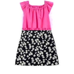 Verano estampado floral bebé niñas uso diario Casual arco apliques con sombrero vestidos de bebé infantil - Product Image 3