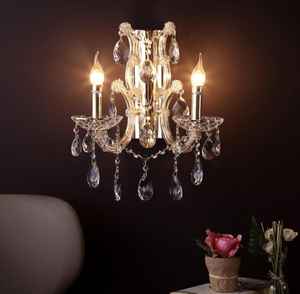 Applique murale en cristal Iris à 2 lumières |   Luminaire moderne à deux lampes en laiton ou en chrome, éclairage classique à deux lampes pour salle de bain ou d'appoint - Product Image 1