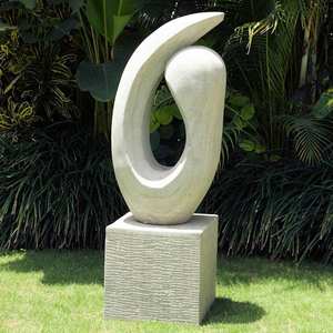 Sculpture de jardin extérieure moderne, décoration paysagère personnalisée en pierre de grès de Gwalior polie, découpée sur mesure - Product Image 6