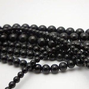 6mm naturel noir onyx lisse rond perles de pierres précieuses brin chaîne pierres semi-précieuses fournisseur pour la fabrication de bijoux en ligne bricolage - Product Image 1