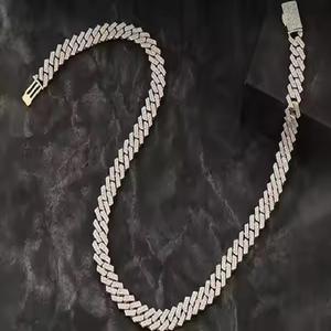 Luxurious 925 Sterling <b>Silver</b> Men's Classic Style Miami <b>Cuban</b> Link <b>Chain</b> Solid Heavy Rapper Moissanite Diamonds Hip Hop Gold - Product Image 3