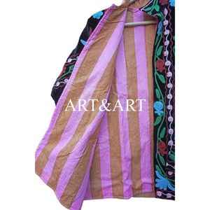 Chaqueta Corta Tejida a Mano de Otoño Invierno para Mujer, Bordado Vintage de Algodón Floral Suzani, Regalo Perfecto - Product Image 6