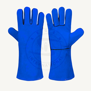 ถุงมือเชื่อมโลหะ Segen International SI-1100 สีมัสตาร์ด ขนาด XL ทำจากหนังวัวแท้บุขนแกะ ได้รับการรับรองมาตรฐาน EN-388 พร้อมแผ่นป้องกันนิ้วโป้งด้านหลัง - Product Image 2