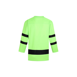 เสื้อฮอกกี้คอวีทรงโอเวอร์ไซส์สีเขียวลายทางสีดำสำหรับงานซับลิเมชั่น  ชุดทีมแบบสั่งทำพิเศษ - Product Image 5