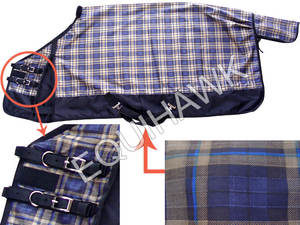 Alfombra combinada de caballo con solapa de cola grande, correas para piernas extraíbles, forro de nailon de teja cruzada, alfombras de caballo de algodón para invierno - Product Image 5