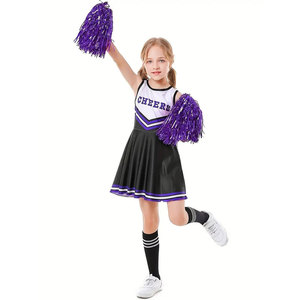 Uniforme de animadora de secado rápido al por mayor para niñas, disfraz de animadora de poliéster con cuello redondo OEM para eventos y competiciones deportivas - Product Image 2