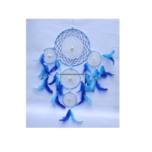 คุณภาพสูงแบบดั้งเดิมคลาสสิกสามโทนDream Catcherพร้อมลูกปัดและขนนกสําหรับงานแต่งงานและงานปาร์ตี้ตกแต่ง - Product Image 2