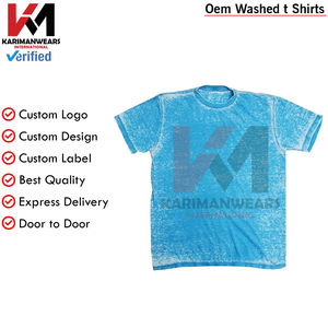 Acid Wash Burnout Camisetas para adultos Premium Algodón/Poliéster Mezcla Elegante Ropa de moda Camisetas para hombres - Product Image 3