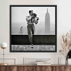 Charles C. Ebbets Canvas Print: Lunchtime Atop a Skyscraper,Black <b>Framed</b> - Product Image 1