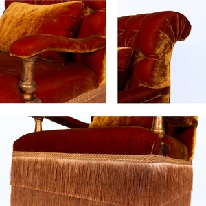 Sillón HEC 100% Hecho a Mano con Flecos para Sala de Estar, Sillón Lounge de Mediados de Siglo con Flecos, Sillón <span class=keywords><strong>Bobby</strong></span> de Terciopelo de Alta Gama en Colores Variados para el Hogar - Product Image 5