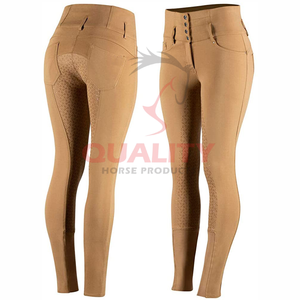 Collants d'entraînement équestre pour femmes avec ceinture de soutien en tissu doux au toucher assurant l'ajustement pendant l'équitation active - Product Image 5
