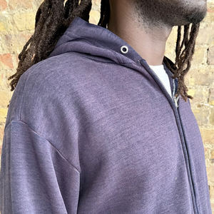 Custom Vintage Distressed Letter Embroidery Cropped Zipper Pullover Sunfade Acid Wash Men's Hoodies with 3D Print Sweatshirts - Product Image 3