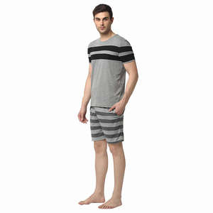 Conjunto de Pantalones Cortos Deportivos Casuales de Verano para Hombre, de Algodón y Poliéster, hasta la Rodilla, Color Sólido, de Alta Calidad, Camiseta y Pantalones Cortos - Product Image 1