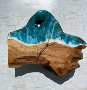 El fabricante único de Relojes de pared de resina de madera de acacia suministra directamente reloj minimalista hecho a mano personalizado decorativo de pared de oficina - Product Image 1