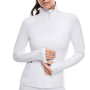 เสื้อแจ็คเก็ตโยคะผู้หญิงแบบสั่งทำขายส่ง แขนยาว ผ้าฝ้ายย้อมสี ระบายอากาศได้ดี เป็นมิตรกับสิ่งแวดล้อม กันลม ผลิตในปากีสถาน - Product Image 3