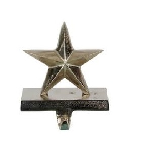 Titulaire de bas étoile solitaire de Noël en laiton Vintage Long bras finition dorée Support de bas étoile solitaire de Noël en laiton Vintage - Product Image 4