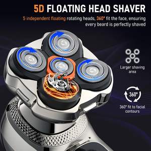 Afeitadora Eléctrica Multifunción 6 en 1 para Hombre, IPX7 Impermeable, Uso en Seco/Húmedo, Afeitadora Rotatoria Inalámbrica para el Cuidado Facial - Product Image 5