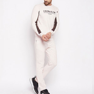 Ensemble de survêtement décontracté pour homme, sweat-shirt à col rond imprimé lettres et pantalon long, coupe régulière, 100 % coton, idéal pour l'automne - Product Image 5