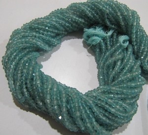 Apatite bleue naturelle Rondelle à facettes 2.5-3mm perles brin 13 pouces de long - Product Image 3