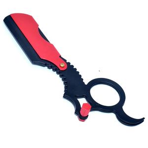 Rasoir professionnel en acier inoxydable avec poignée à anneau unique et revêtement en poudre noire pour hommes - Product Image 1