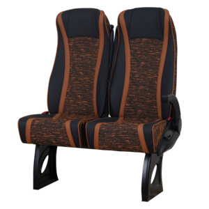 Asiento de pasajero para vehículo comercial Minibus, con reposabrazos, bandeja de comida, red para revistas, cinturón de seguridad con mango de agarre trasero - Product Image 6