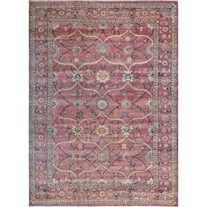 Alfombras Clásicas Florales de Lana Aalam, Rojo Naranja, Anudadas a Mano, Diseño Rectangular 3D para Pasillo, Alfombra para Sala de Estar, Tamaño 9x12 - Product Image 1