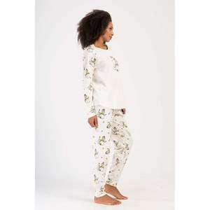 KADIN P.SUPREM XXL O YAKA REGLAN UZUN KOL ETEGI OVAL MANSETLI PIJAMA TAKIM - เครม - เครม - Product Image 2
