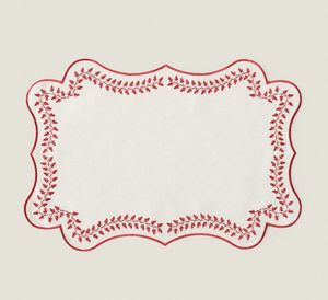 Unique linen placemat with handmade embroidery <b>work</b> <b>for</b> rustic dining <b>table</b> decoration in countryside <b>homes</b> - Product Image 1