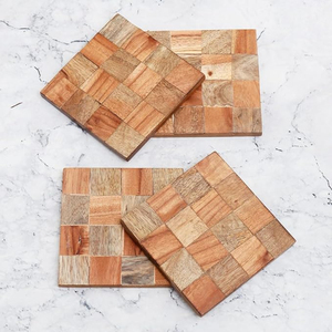 Vente chaude Vintage forme ronde sous-verres en bois 5mm d'épaisseur Design moderne meilleur prix décor à la maison accessoires de cuisine - Product Image 2