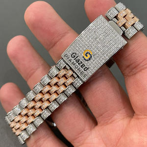 Reloj de Hip Hop para mujer Exquisito Moissanite Diamonds VVS Clarity Smart Dial Display-Crafted Acero inoxidable Glass Dial Window - Product Image 3