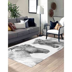 Tapis imprimé : Tendance, fin, motif animalier, élégant, décoration de salon, deux chevaux, style ferme, personnalisé, tapis de couloir, tapis en velours de luxe - Product Image 2