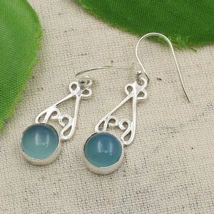 Pendientes de Piedra Hidroacuamarina de Latón, Estilo Vintage, con Engaste de Bisel, Unisex, Certificados por IGI, Chapados en Bronce Antiguo, Budistas, HARI - Product Image 5
