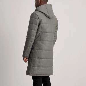 Chaqueta Acolchada de Cuero con Capucha Estilo Casual Floyd Grey - Product Image 5