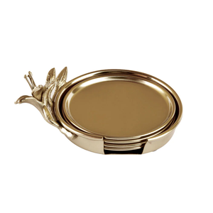 Sous-verre en laiton avec support, forme élégante, hautement poli, écologique, réutilisable, fait à la main, design personnalisable pour la maison, les mariages - Product Image 6