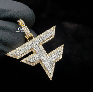 Pendentif et breloque en or massif 10 carats, style hip-hop, avec moissanite, design complexe, 2 carats, bijoux unisexe, collection exclusive - Product Image 2