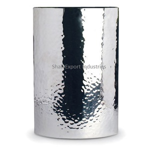 Jarrón de flores plateado con diseño martillado, florero de metal para encimera, sala de estar y mesa de hoteles decorada - Product Image 1