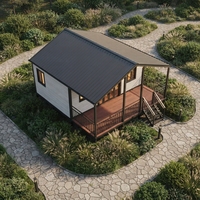 Villa préfabriquée de luxe standard australien, maison conteneur extensible de 20 pieds avec porche avant et toit à pignon pour le marché Airbnb aux États-Unis et en Australie