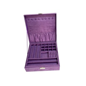 Tendance deux couches boîte à bijoux organisateur affichage mallette de rangement avec serrure organisateur stockage cadeaux personnalisés pour les femmes - Product Image 2