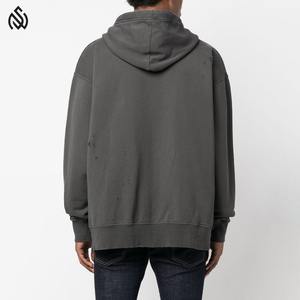 Sweat à capuche avec impression personnalisée pour hommes pullover Streetwear Style 100% coton léger sweats à capuche stressés - Product Image 5