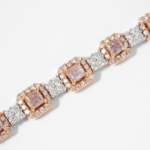 Wholesale Signature Luxury Lab Grown 18kt White Gold Plated Pink Cushion Diamond <b>Bracelet</b> 7 Inch IGI Certified VVS2 for Party - Product Image 6
