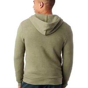 Sudadera con capucha ligera y transpirable con cremallera para hombre, patrón sólido, nuevo estilo de moda, logotipo personalizado de fábrica, sudaderas de invierno teñidas lisas - Product Image 2