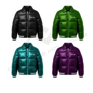 Chaqueta Acolchada de Primavera para Hombre, Cuello Alto, Acolchado, con Cierre - Product Image 4