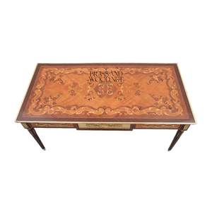 Mesa de Centro Rectangular de Lujo con Incrustaciones de Madera, Adornos de Latón Antiguo y Marquetería Floral para Salas de Estar Clásicas - Product Image 6