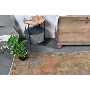 Tapis vintage 4x8 pieds orange beige en laine écologique à poils moyens, fait main, grande surface, design patchwork rectangulaire Tabriz pour adolescents - Product Image 5