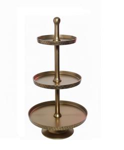Modern Hammered Gold Metal 3 Tier Cake Stand Wedding Party Decoration Dessert Display Tower Cupcake Holder <b>Buffet</b> Serving <b>Tray</b> - Product Image 1