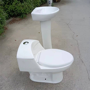 Suramericano Venta caliente Inodoros Y Lavaderos Sifón <span class=keywords><strong>Inodoro</strong></span> de una pieza y lavabo de pedestal Suite de artículos sanitarios baratos - Product Image 5